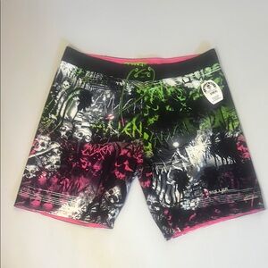 Sullen Men's Artistic Swim Board Shorts - Pink, Green, Black NWT